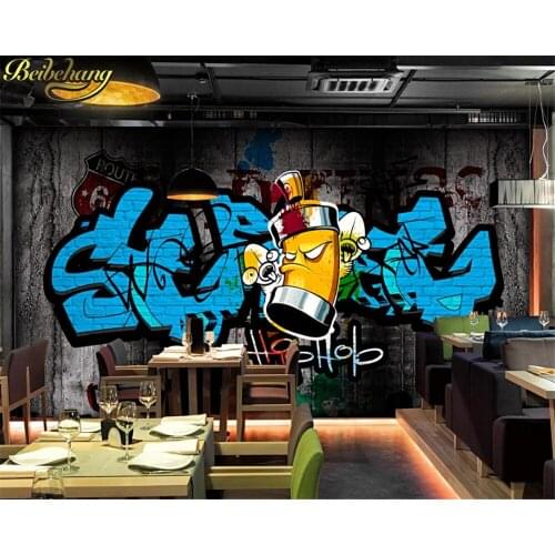 Beibehang Custom 3d wallpaper mural retro European and American trend graffiti KTV bar background wall paper papel de parede