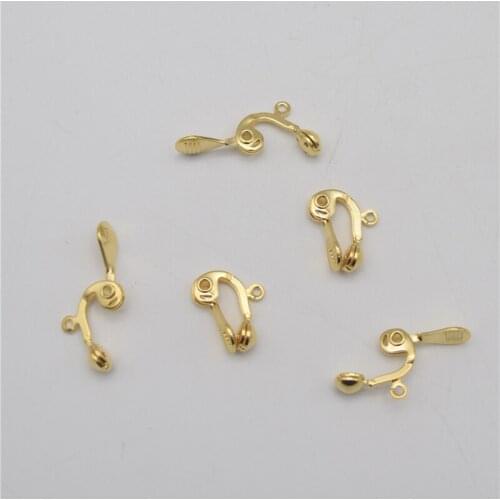 50pcs New Copper Metal Non-Slip Ear Clips No Pierced Ear Clip with Hanging Hooks DIY Earrings Jewelry Accessories