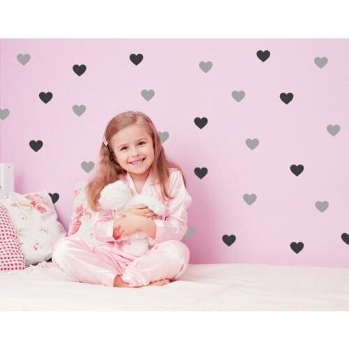 72pcs/set Little Hearts Wall Stickers For Kids Room Removable Wall Decals home decoration art Baby Wall Decals Mural D402