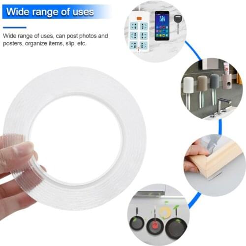 Seamless Detachable Double-Sided Strong Tape Adhesive Craft Mounting Nano-free Magic Tape Anti-slip Fixed Waterproof Free Ship