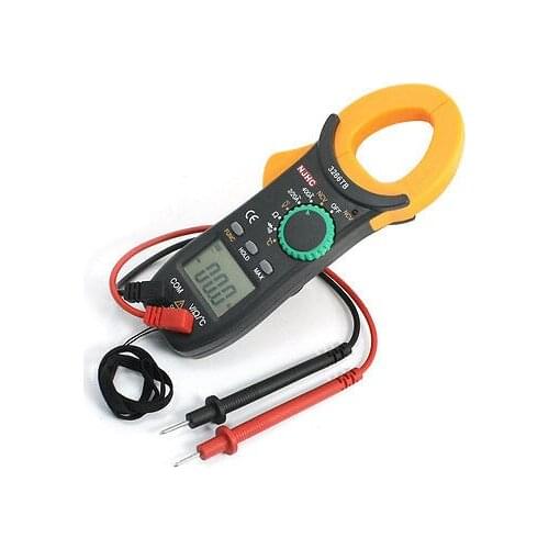 Electrical DC AC Voltage Amp Resistor Temperature Clamp Meter Multitester w Testing Lead