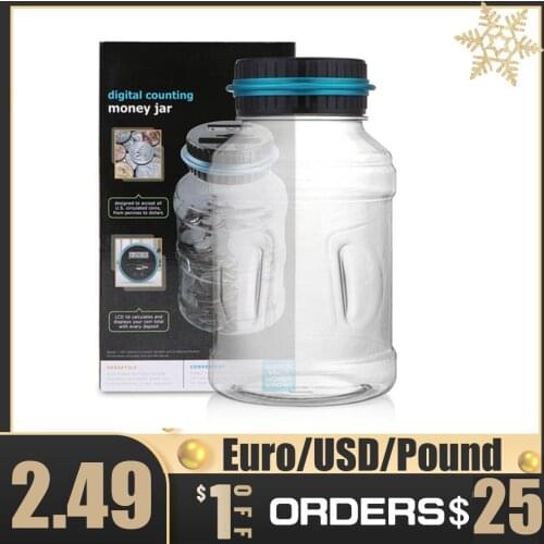 Portable Size LCD Display Electronic Digital Counting Coin Bank Money Saving Box Jar Counter Bank Box Best Gift Dropshipping