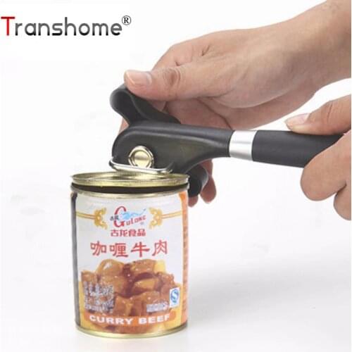 Transhome Can Opener Stainless Steel Bottle Opener Ergonomic Manual Can Opener Side Cut Manual Can Opener Kitchen Gadgets