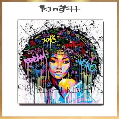 Character artists hand-painted quality abstract explosion head woman figure painting decorations on the canvas to painting the l