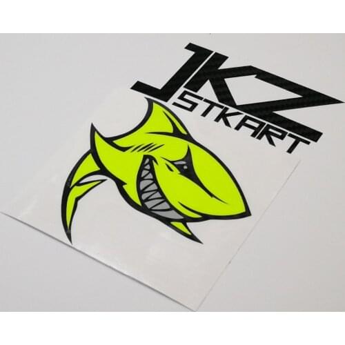 JKZ STKART Vinyl Die Cut Multi-layer Stickers Decals Cartoon Satanic Smile Shark for ATV Motor Bike Truck Helmet Sticker