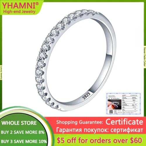 With Certificate 18K White Gold Color Stackable Silver Rings For Women And Girls Wedding Sterling Silver 925 Ring Fine Jewelry