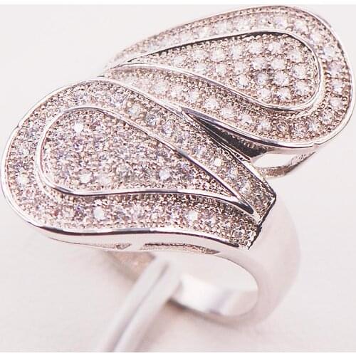 Huge White Crystal Zircon 925 Sterling Silver Ring Size 5 6 7 8 9 10 11 12 F585 Fashion Wholesale Jewelry Free Shipping