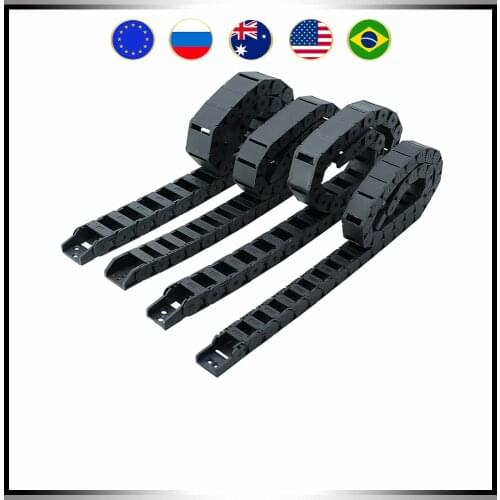 18 x 37mm 18*37mm L1000mm Cable Drag Chain Wire Carrier End Connectors Semi-enclosed For CNC Router Machine Tools