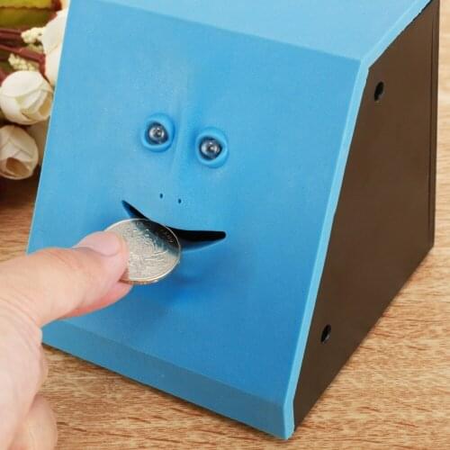 Face Money Eating Box Cute Face bank Piggy Bank Coins Box Money Coin Saving Bank for Children Toys Gift Home Decoration