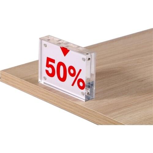 Strong Magnetic Acrylic Photo Frame Stand Table Desk Sign Photo Picture Poster Holder Label Holder Case Name Card Display Stand