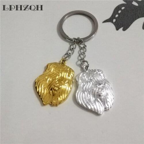 LPHZQH Fashion Bouvier Des Flandres Dog Key Chain Women Handbag Pendant Accessories Charm Trendy Car Key Ring Jewelery Steampunk