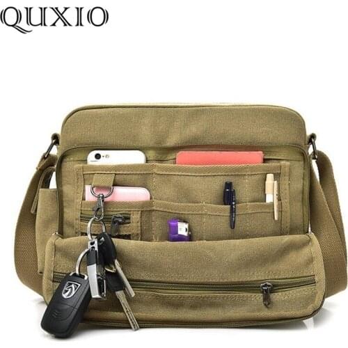 Hot Multifunction Men Canvas Bag High Quality Casual Travel Bolsa Masculina Mens Crossbody Bag Men Messenger Vintage Bags HB138