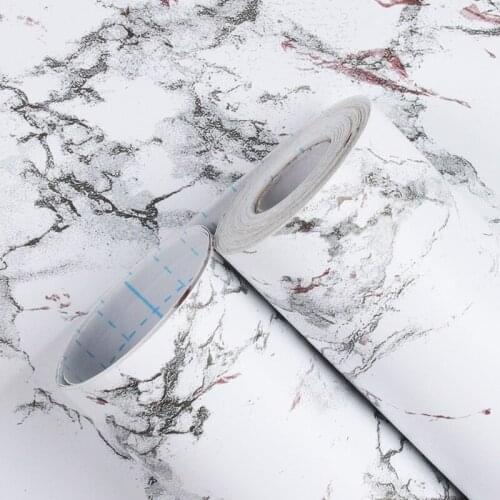 Marble Vinyl Self Adhesive Wallpaper PVC Waterproof Wall Stickers for Bathroom Kitchen Cupboard Table Wall Contact Paper 10M
