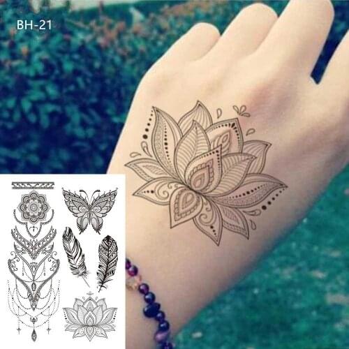 New Arrival Black Henna Temporary Tattoo Stickers For Hands And Body, Various Designs