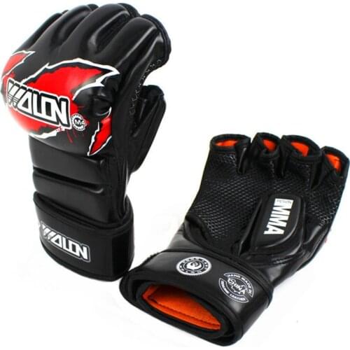 MMA Boxing Gloves 5 Colors High Quality PU Mateial MMA Half Fighting Gloves Muay Thai Training Breathable Male Fitness for Adult