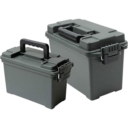 30cal and 50cal Plastic Ammo Box Military Style Storage Can Heavy Duty Caliber Bulk Ammo Crate Lightweight Tactical Tool Case