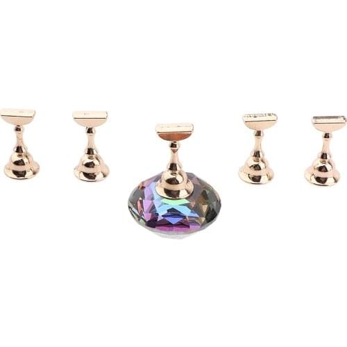 Nail Tips Stand Holder, Magnetic Alloy Nail Art Display Tip Holder for Salon DIY and Practice Manicure