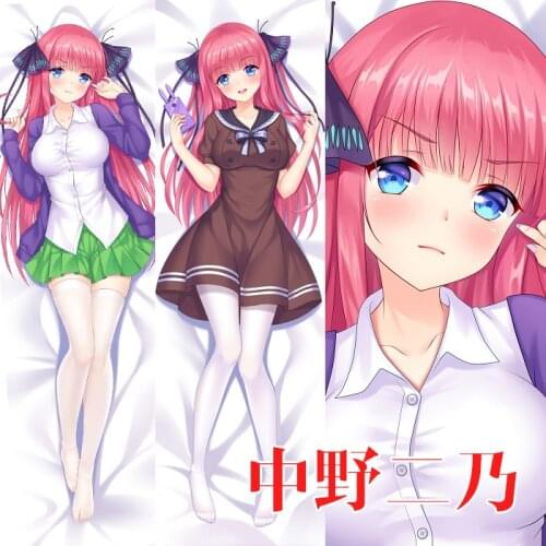 The Quintessential Quintuplets Nakano Nino Dakimakura Hugging Body Pillow Case Otaku Pillowcase Cushion Cover Bed Linings New YM