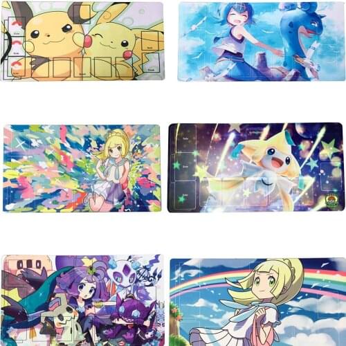 Pokemon TCG Battle Card Acerola Jirachi Raichu Pikachu 60X35Cm DIY Double Mat Childrens Toy Gift Christmas Gift