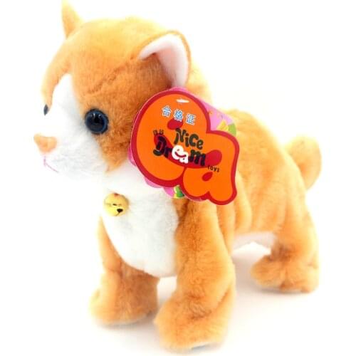 Robot Cat Rc Robots Animals Kids Toys Radio Control Wireless Cat Yellow Black Cute Singing Talking Walk Move Toys For Children
