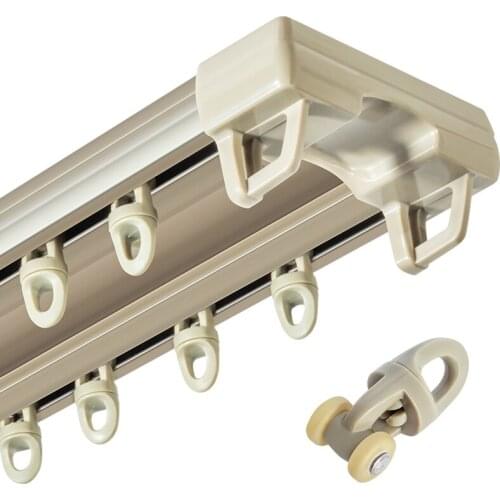 Luxurious Thick Unique Double Rails Design Straight Curtain Track Side Ceiling Installation Nano Silence Curtain Rod Accessories