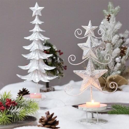Christmas Candle Holder Christmas Hotel Bar Restaurant Family Party Wrought Iron Candle Holder Decorations DIY Christmas