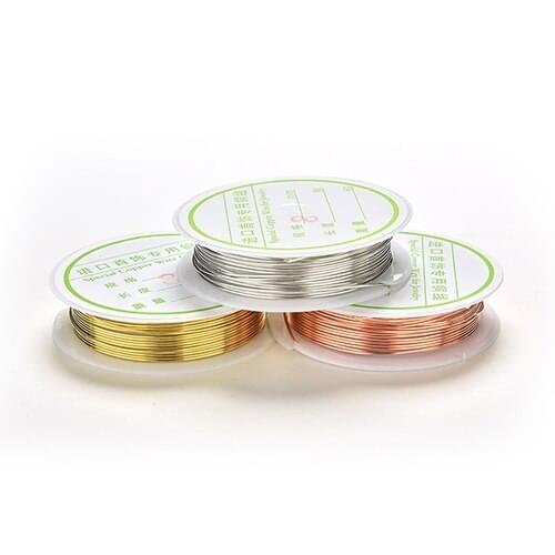 4 Sizes 0.3/0.4/0.6/0.8mm Flexible 3 Color Alloy Cord Beading Wire Copper Line DIY Craft Making Jewelry Cord String Accessories