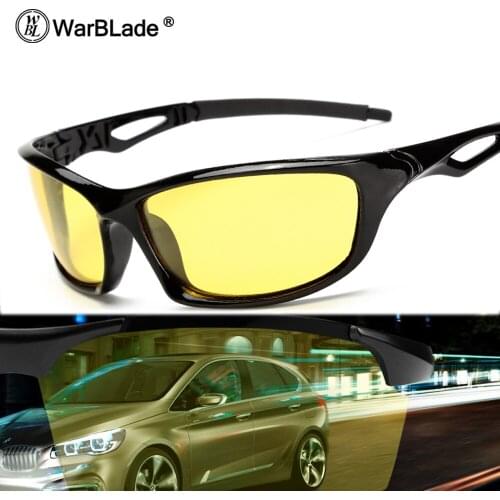 WarBLade 2020 New Arrival Mens Sunglasses Car Drivers Night Vision Goggles Anti-Glare Yellow Sun glasses Women Driving Glasses