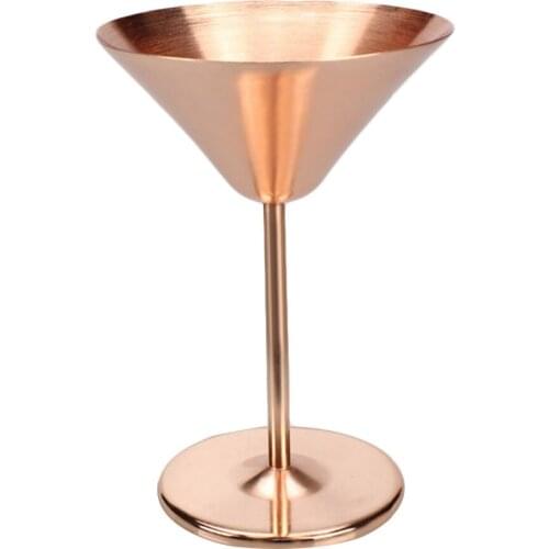 180ML Stainless Steel Martini Cup Copper Plated Wine Glasses Cocktail Champagne Glass Wedding Party Decorations Bar Accessories