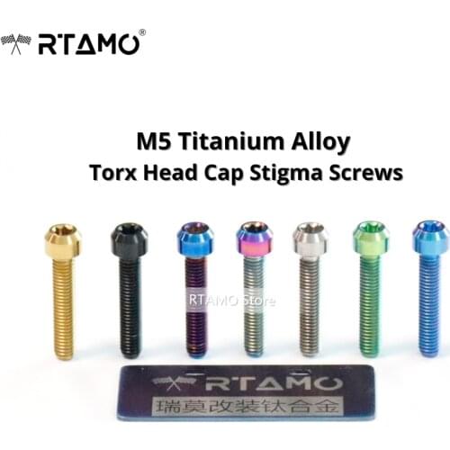 Titanium Bolt M5X10/15/20/25/30/35mm for Bicycle Disc Brake Stem Clamp Fixed MTB Motorcyle Handlebar Stem Screws
