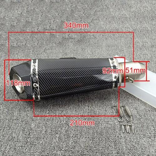 Z800 Z750 Z1000 Motorcycle Exhaust 51MM Scooter nmax Street Motorbike Pit Bike Exhaust Muffler for Kawasaki Ninja 250 300 moto