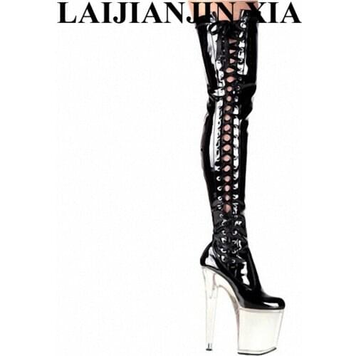 New 20cm classic over the knee boots high heel shoes sexy 8 inch thigh high boots for women sexy clubbing high heels Dance Shoes