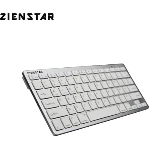 Zienstar AZERTY French Language Slim Bluetooth Wireless Keyboard for ipad/Iphone/Macbook/PC computer/Android Tablet