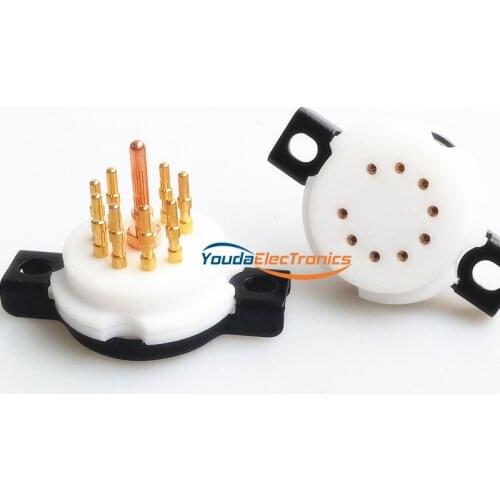 1PC CMC Telflon 9pin 9pins vacuum Tube Socket for 6DJ8 EL84 6922 6BM8 6BQ5/EL84 6CG7 6FQ7