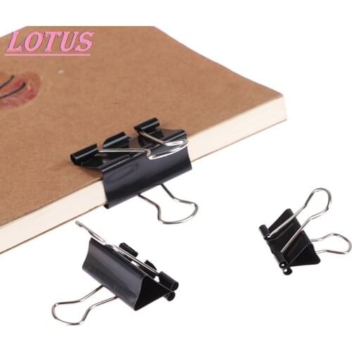Black metal binding clip 19mm/ 25mm/ 32mm Paper clips for notes Office supplies Binding safety clips 10pcs