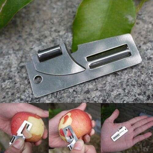New Stainless Steel 2 In 1 EDC Pocket Multi Tool Outdoor Can Opener Fruit Multi Peeler Cutter Double Peeler