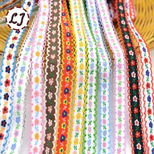 5yd/lot fashion Bohemia Pastoral style handmade embroidered flower lace tape trim ribbon decoration sewing craft accessories DIY