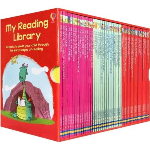 50 Books/set Usborne My Second Reading Library Box Set Learn English Coloring Story Books for Children Kids Educational Toys