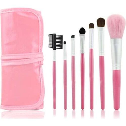 7 Pieces Comestic with Fashion Pink Bag Professional Makeup Accessories Brushes Tools Foundation Brush Sets & Kits High Quality