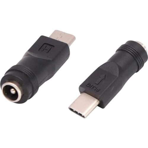 2pack Type C Power Adapter Type C USB Male to DC 5.5x2.1mm Female Connector Charge Barrel Jack Power Adapter Type C Connector