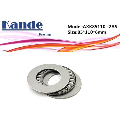 AXK85110 + 2AS 1PC Thrust Needle Roller Bearing With Two AS85110 Washers 85*110*6 mm Plane Thrust Needle Roller Bearing