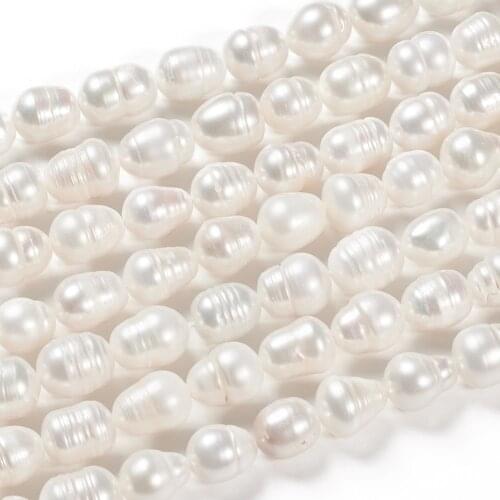 1 Strand Grade B Natural Cultured Freshwater Pearl Beads for DIY Jewelry Making 10~11.5x9~10mm, Hole: 1mm, about 34pcs/strand
