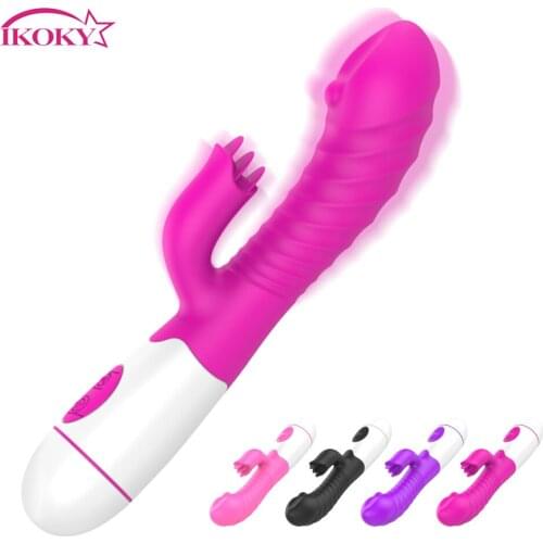 IKOKY Erotic 30 Frequency Dildo Rabbit Vibrator Vibrators For Women Anal Nipple Vagina Massage Sex Toys Female Masturbator