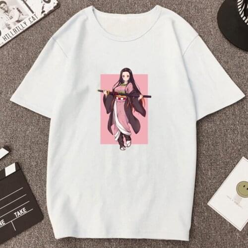 Nezuko T-Shirt Men women Cotton Cartoon Demon Slayer Kimetsu No Yaiba Tanjiro Kamado Anime Manga TShirt Tees Harajuku Loose Tops