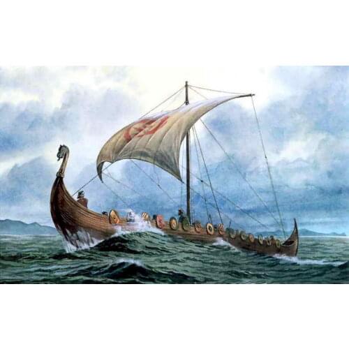 HD Printed Modern Art Wall Decor Ships Vikings Sail Ship Sails Oil Painting Picture On Canvas Home Sitting Room Decorate