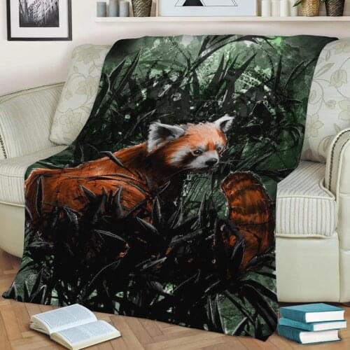 A Red Panda Flannel Throw Blanket 3D Printed Keep Warm Sofa Child Blanket Home Decor Textiles Dream Family Gift