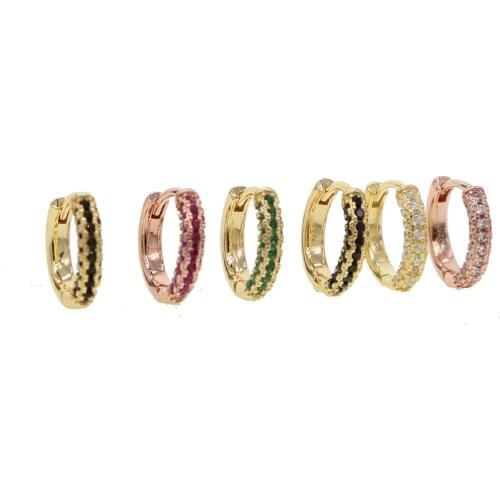 Mini Small Huggie hoop earring for girl women micro pave colorful cz simple minimal trendy fashion jewelry