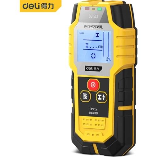 Deli DL9715 Multi-Function Detector Metal Detecting Wood Detection Wire Detection Screen Display Plush Pad Design