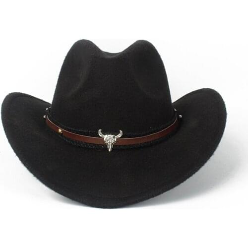 2019 Women Men Wool Hollow Western Cowboy Hat Roll-up Brim Gentleman Outblack Sombrero Hombre Jazz Cap