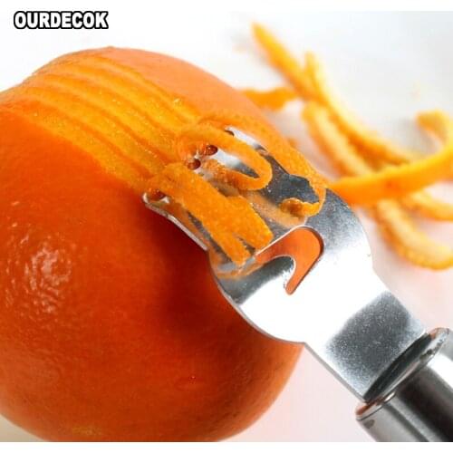 Stainless Steel Fruit Peelers Lemon Orange Zester Graters Vegetable Peeler Stainless Steel Grips Lime Zest Peeling Knife Tool